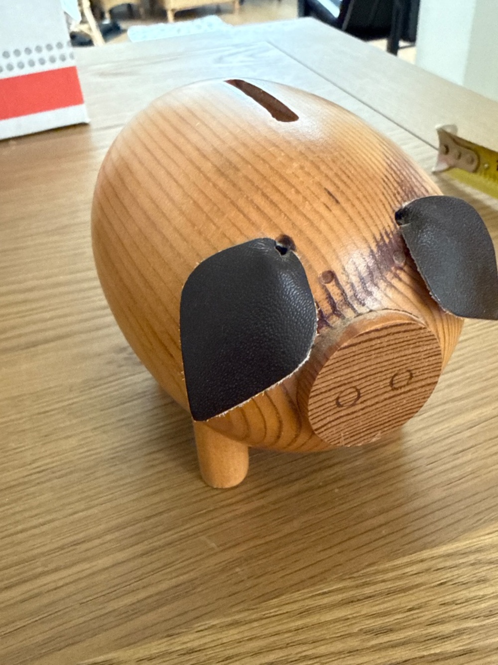 Wooden Pig coin bank (4x5x3)